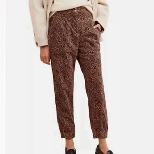 Anthropologie Kalea Animal Print Corduroy Jogger Trouser
